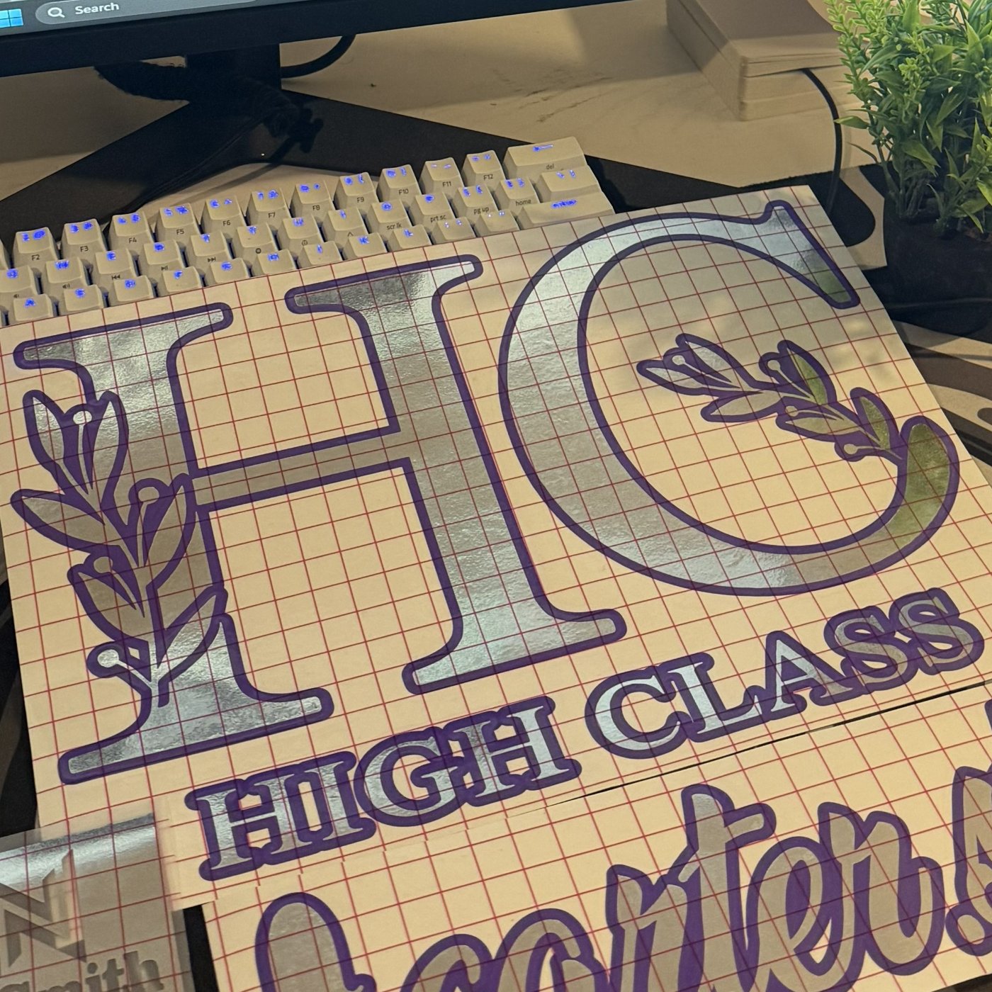 HC chrome monogram decal
