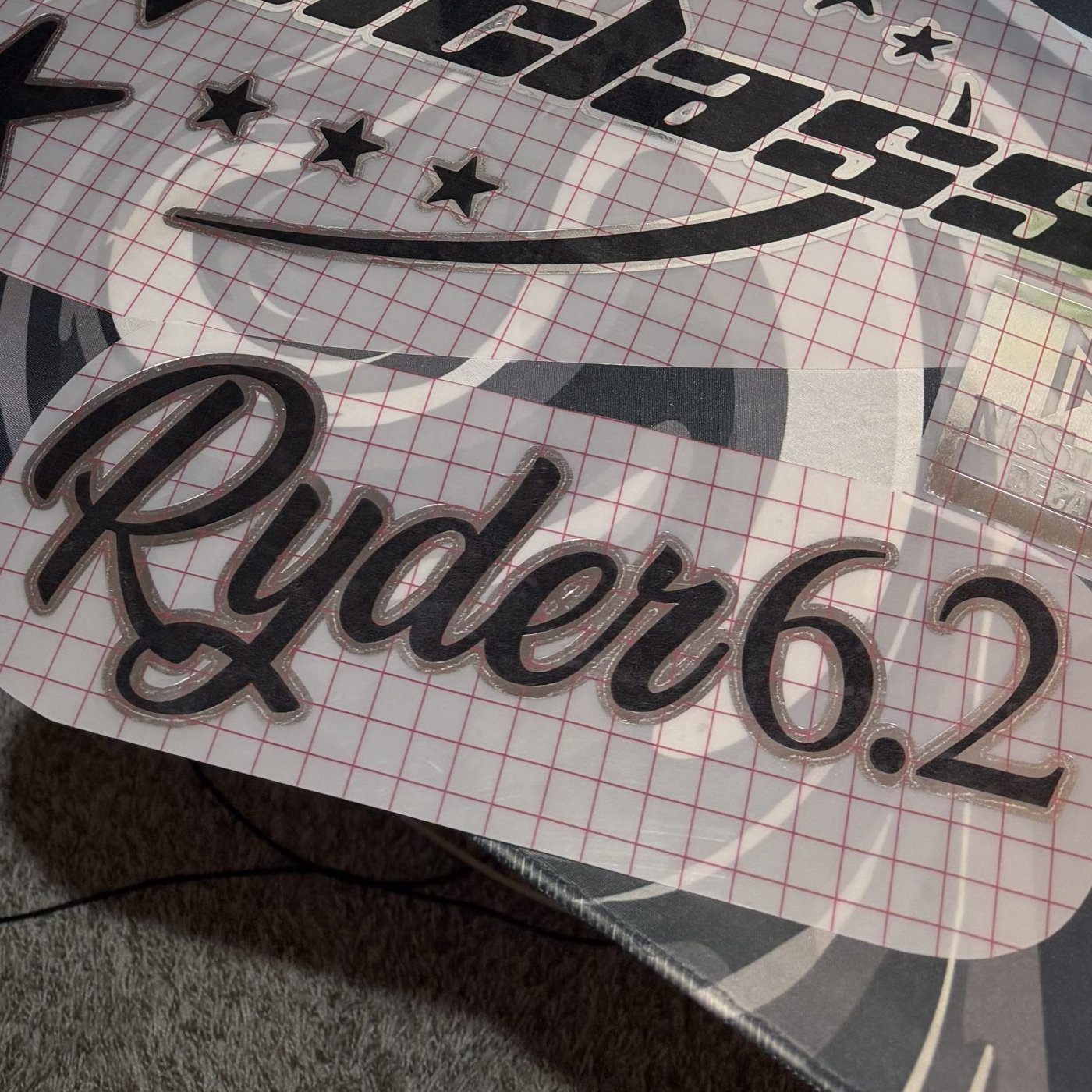 Custom black script name decal